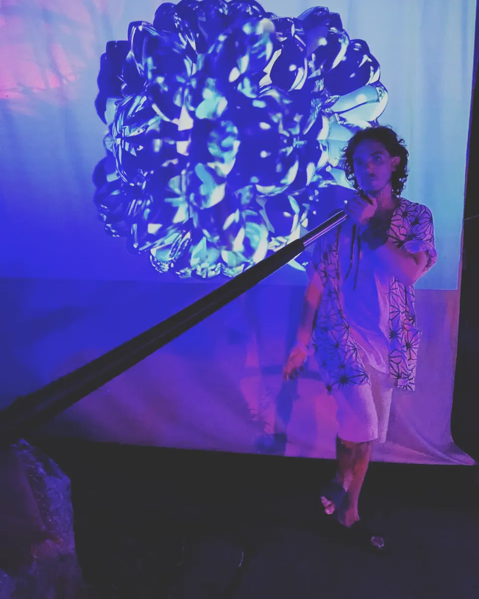 Didgeridoo with projected visuals