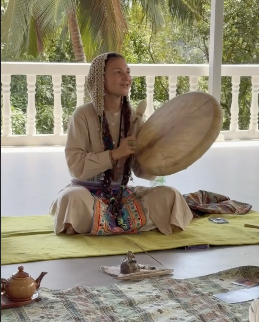 Anna leading a shamanic drum session